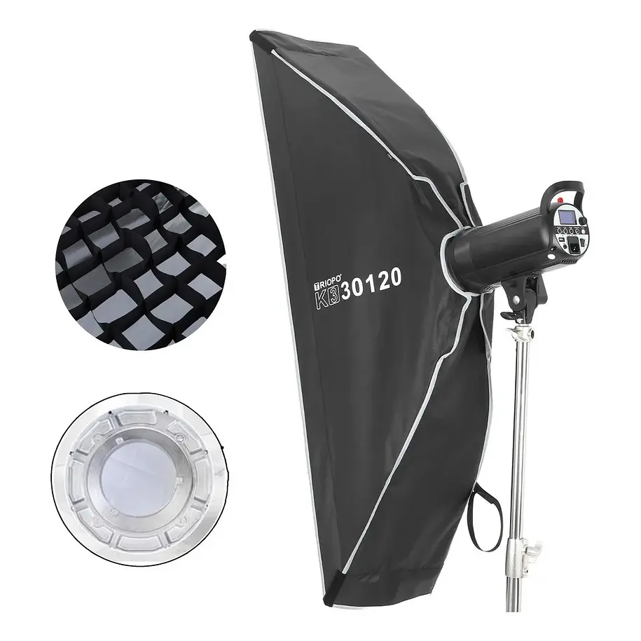Triopo K3-30120 Softbox Armado Instantáneo Montura Bowens de 30x120 cms 1