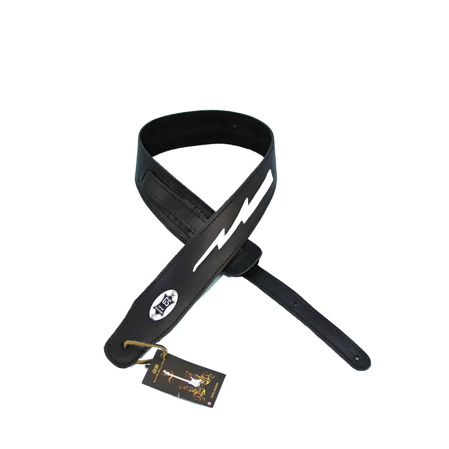 Guitar Solutions Cst-Cld Correa Guitarra Cuero Calada 6.5 Cm Rayo-Estrellas Guitar Solutions 1