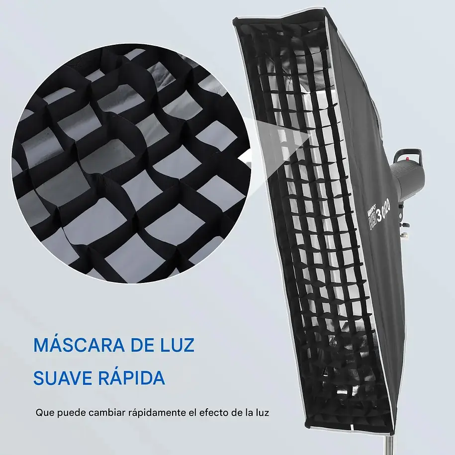 Triopo K3-30120 Softbox Armado Instantáneo Montura Bowens de 30x120 cms 5