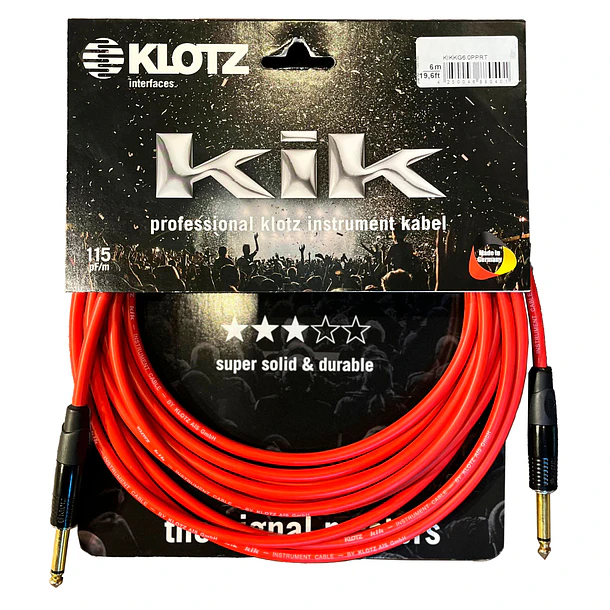 Klotz Kikkg6.0pprt Cable Instrumento 6 Mt Rect-Rect Klotz 1