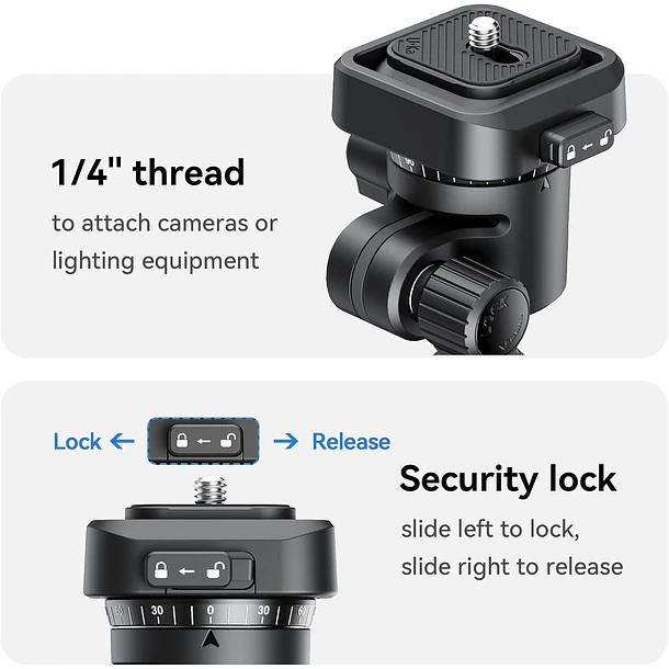 Ulanzi TH02 Cabezal de Bola Para Pie de Iluminación 360 Grados 5