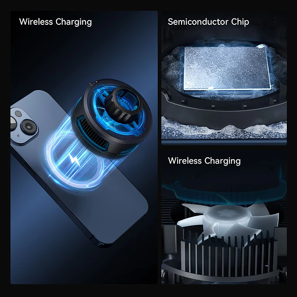 Ulanzi SK-10 Soporte Magnético de Teléfonos Con Cargador Inalámbrico y Cooler 11