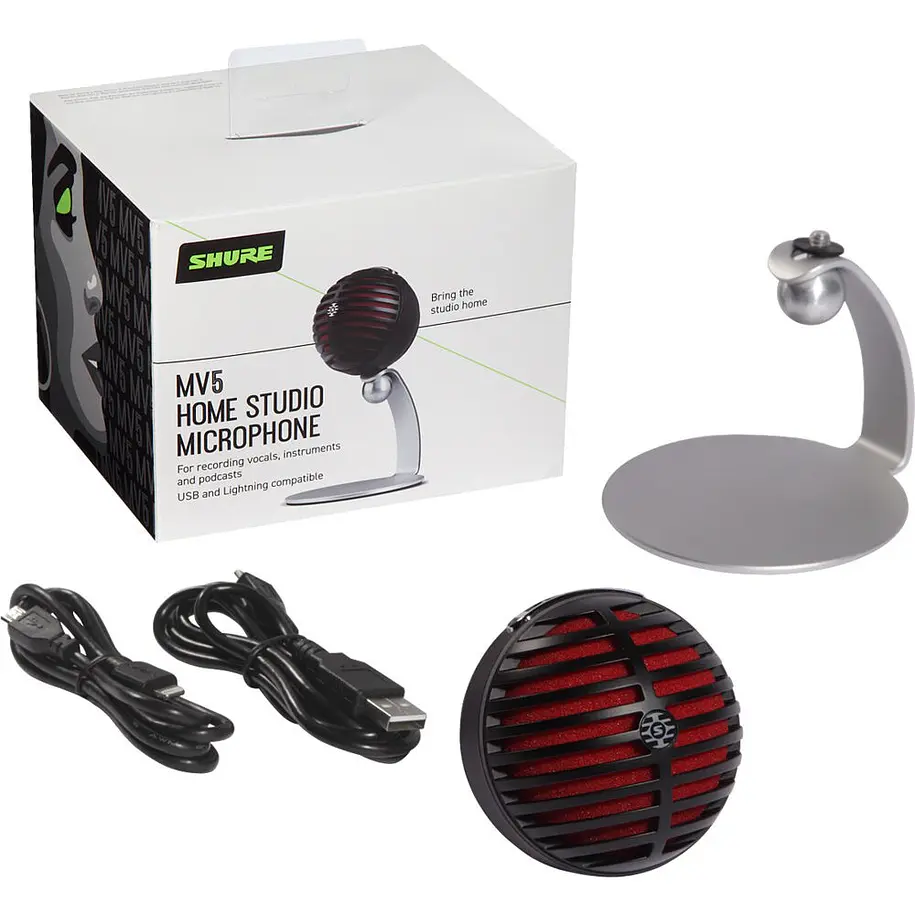Shure Microfono De Condensador Digital Negro Con Cable Lightning 6
