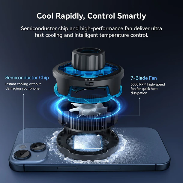 Ulanzi SK-10 Soporte Magnético de Teléfonos Con Cargador Inalámbrico y Cooler 14