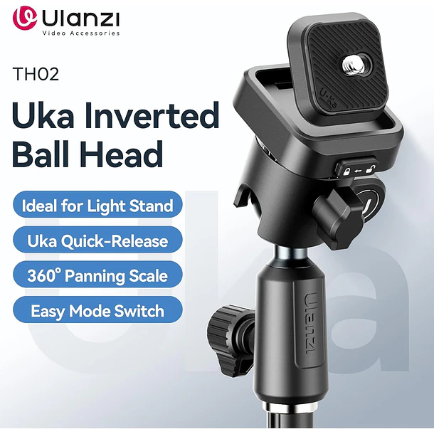 Ulanzi TH02 Cabezal de Bola Para Pie de Iluminación 360 Grados 9