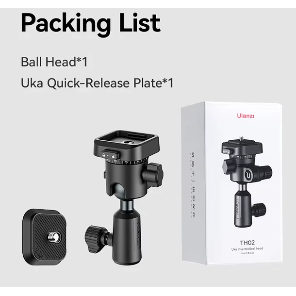 Ulanzi TH02 Cabezal de Bola Para Pie de Iluminación 360 Grados 14