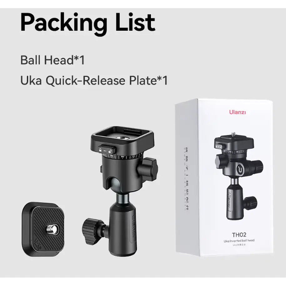 Ulanzi TH02 Cabezal de Bola Para Pie de Iluminación 360 Grados 14