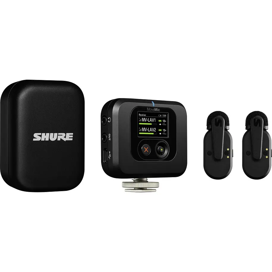 Shure MV-TWO-KIT-Z7  Microfono Lavalier Inalambrico De Dos Canales Con Receptor 1