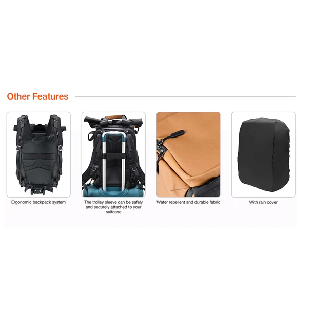 E-Image Explore 20Y – Mochila Fotográfica Profesional Expandible (Color Café) 4