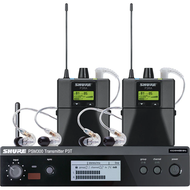 Shure Conjunto Transmisor Y Dos Receptores Con Audifonos Se215-Cl En Banda G20 1