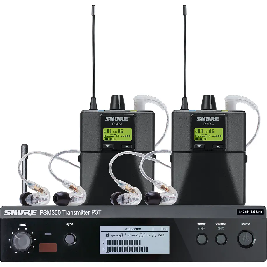 Shure Conjunto Transmisor Y Dos Receptores Con Audifonos Se215-Cl En Banda G20 1
