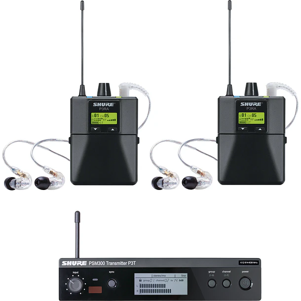 Shure Conjunto Transmisor Y Dos Receptores Con Audifonos Se215-Cl En Banda G20 2