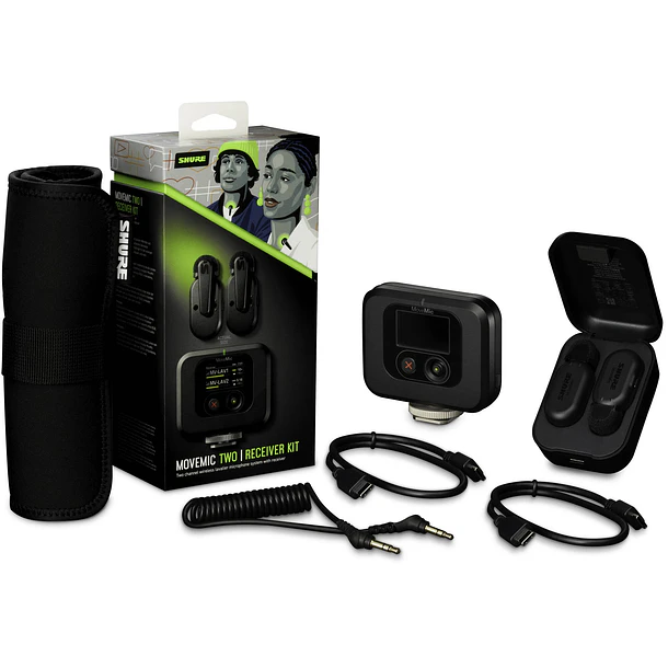 Shure MV-TWO-KIT-Z7  Microfono Lavalier Inalambrico De Dos Canales Con Receptor 10