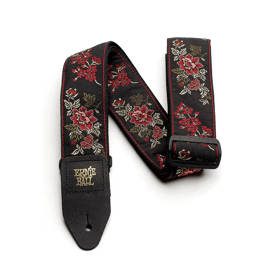 Ernie Ball P04142 Red Rose Jacquard Correa Guitarra Ernie Ball 1