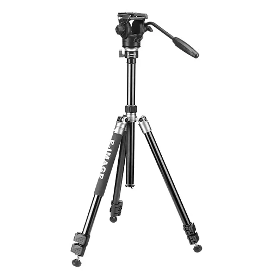 E-image TA604 PLUS – Trípode de Viaje 2 en 1 con Cabezal Fluido y Monópode Integrado 1