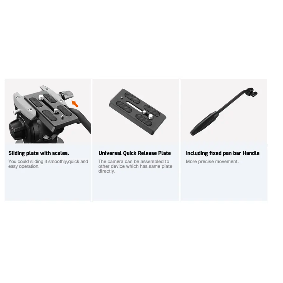 E-Image EC610R – Trípode Profesional Ultraliviano de Fibra de Carbono con Cabezal Fluido 65 mm 4