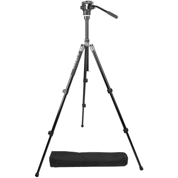 E-image TA604 PLUS – Trípode de Viaje 2 en 1 con Cabezal Fluido y Monópode Integrado 2