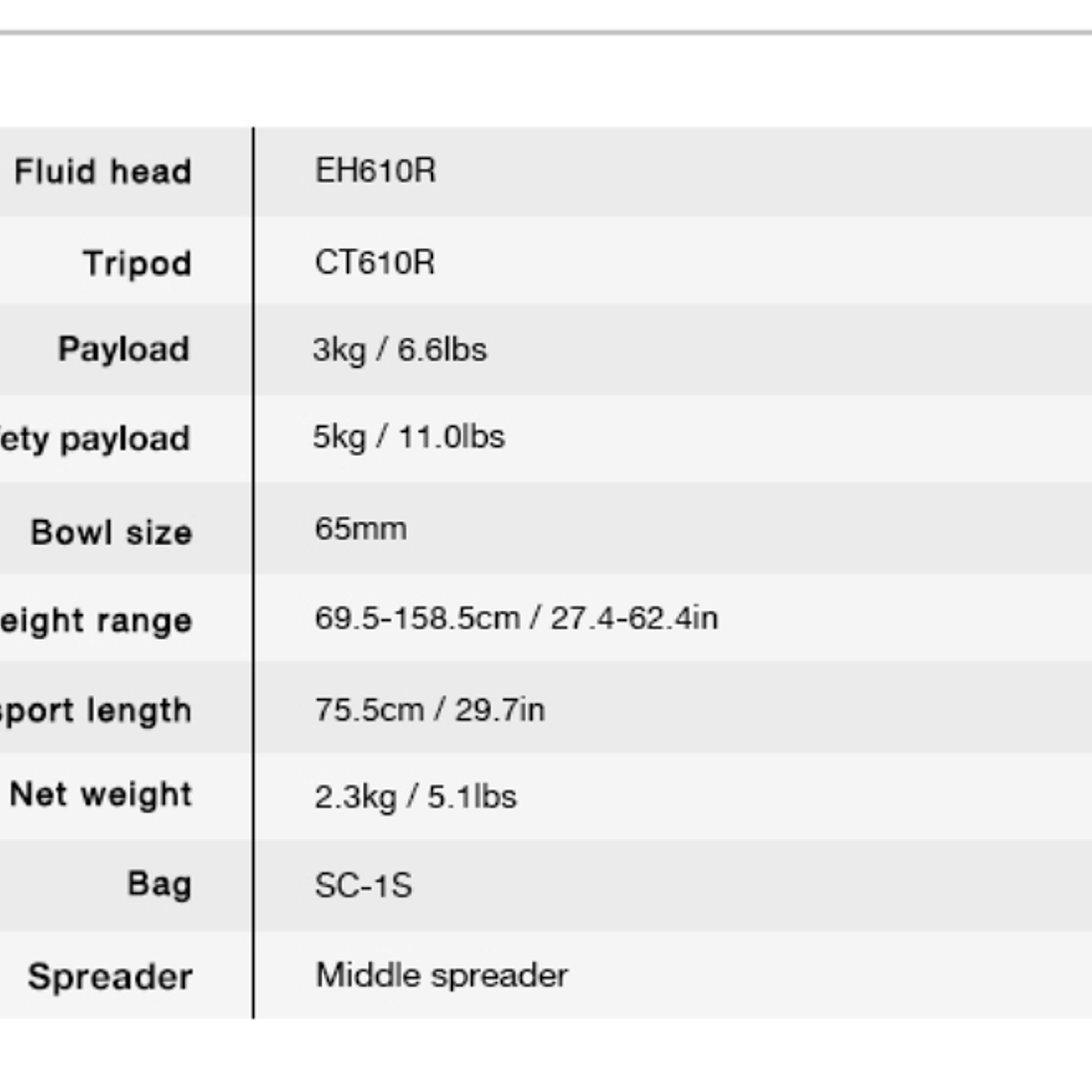 E-Image EC610R – Trípode Profesional Ultraliviano de Fibra de Carbono con Cabezal Fluido 65 mm 6