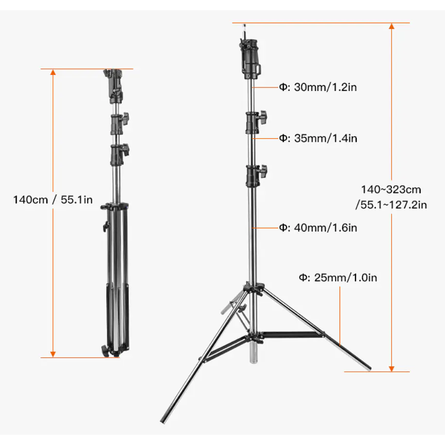 E-image HS01 Plus Trípode de Iluminación 40 Kg Para Cine y Video PRO 3