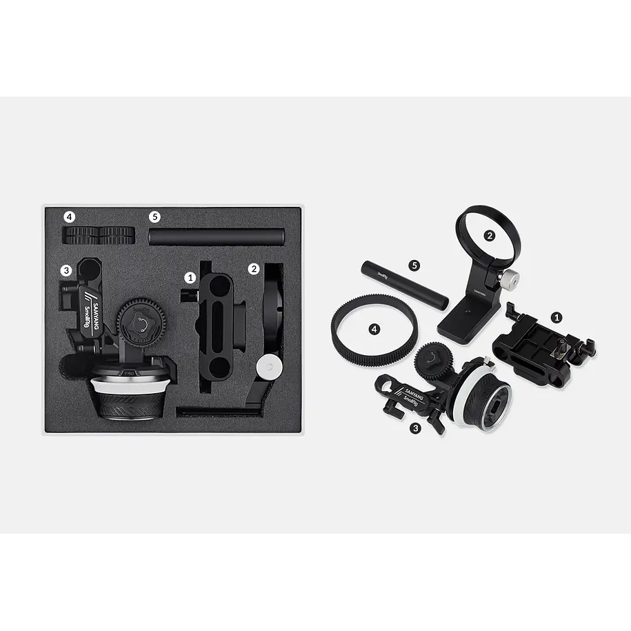 Samyang - Small Rig  MD3484 Cine Kit Follow Focus Para Lentes Samyang Montura E 12