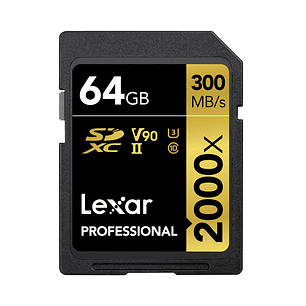 Lexar Memoria 64GB SDHC 2000X Gold Series