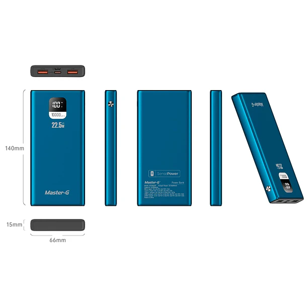 Master-G UCP10LPD Batería Externa Power Bank 10000 Mah 22.5W 5