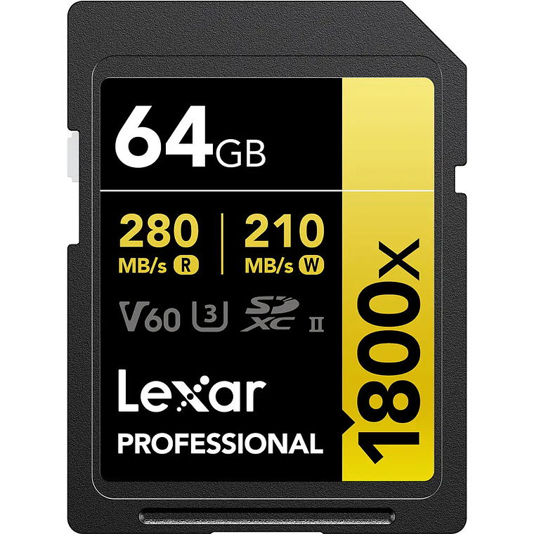 Lexar Tarjeta de Memoria SD Lexar 64GB  UHS-II SDXC U3 V60 4K 1