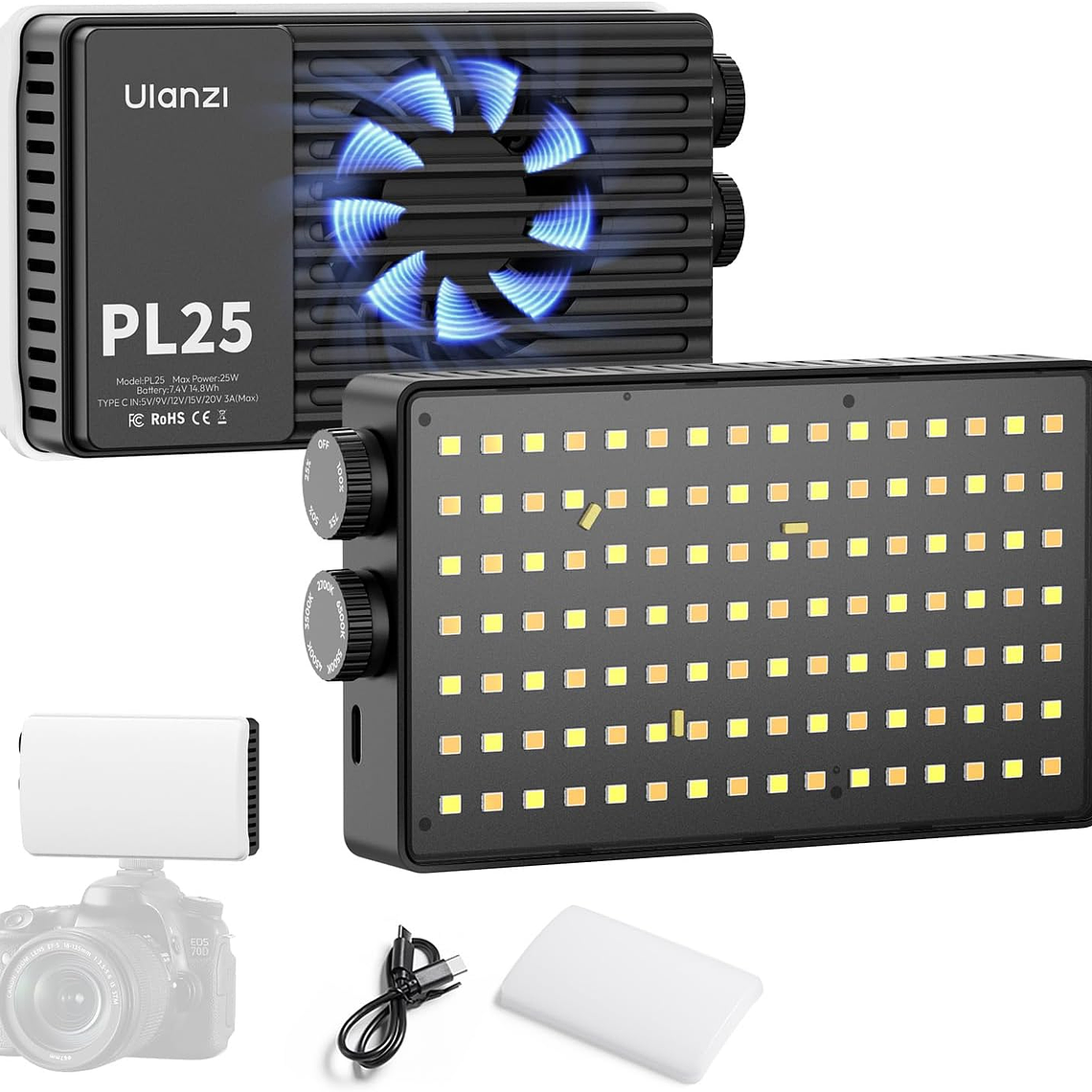 Ulanzi PL25 Luz Led Bicolor Con Controles Simples y Difusor - L156 1