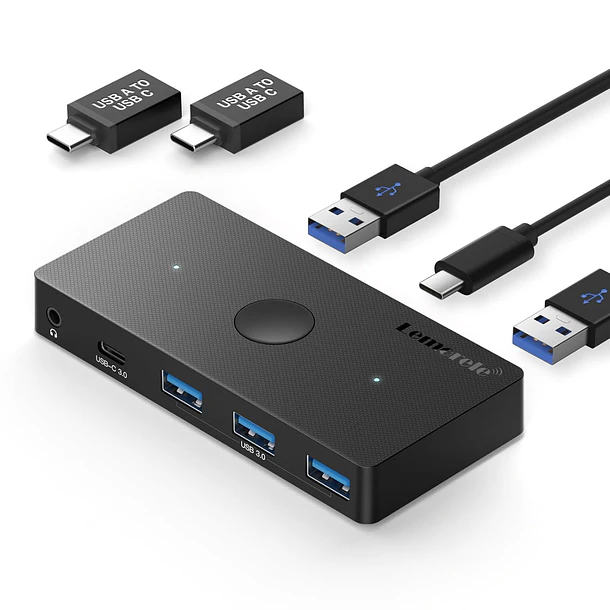Lemorele H100 Comparte Hasta 5 Periféricos Entre 2 Computadores 1