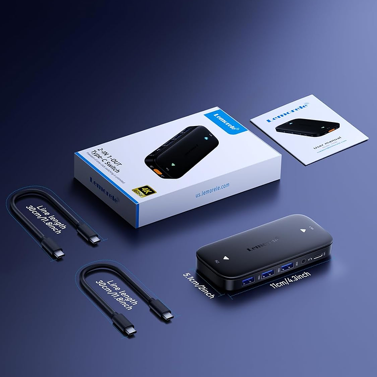 Lemorele H200 Conecta Varios Periféricos en 2 Computadores 2