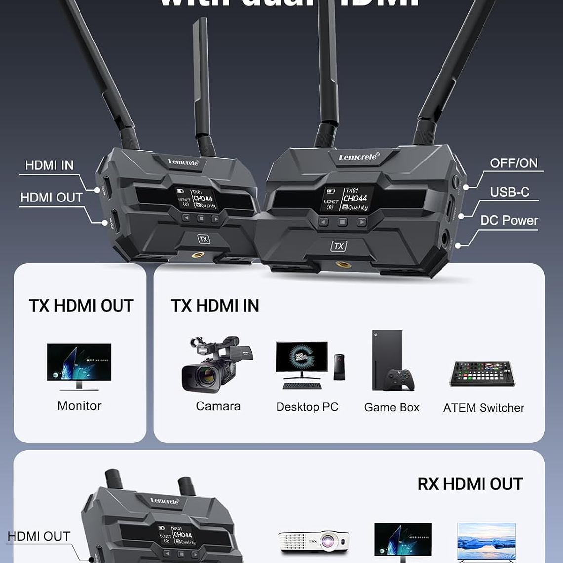 Lemorele R200-RX Solo Receptor Adicional Para Sistema Lemorele R200 3