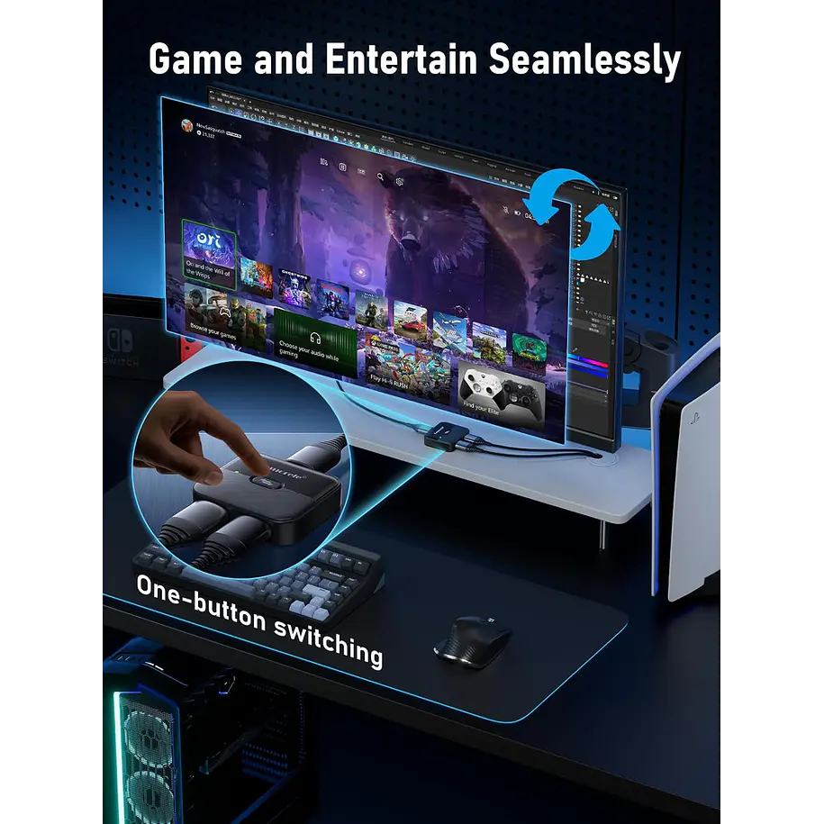 Lemorele HS001 Switch HDMI Bidireccional 4K 60Hz 4