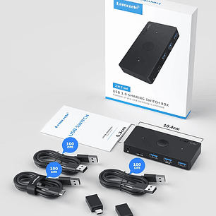 Lemorele H100 Comparte Hasta 5 Periféricos Entre 2 Computadores