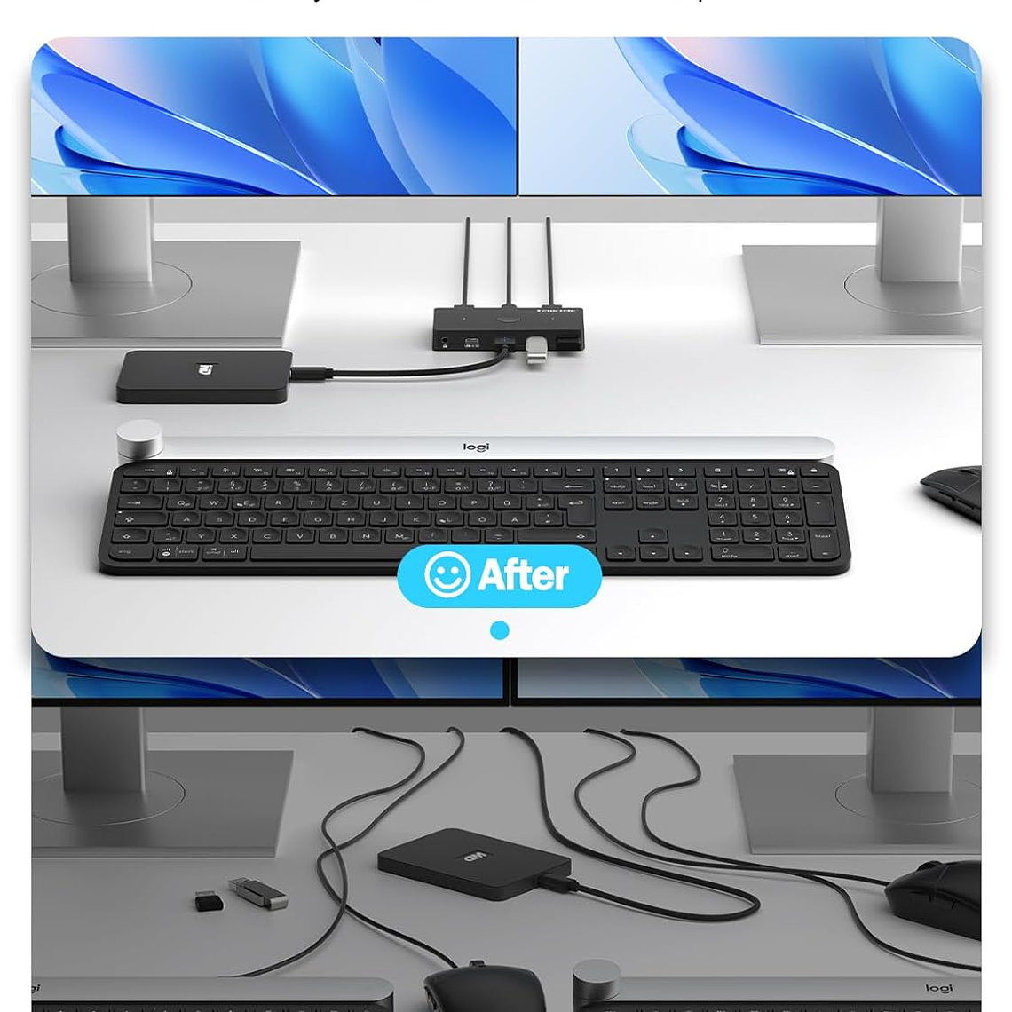 Lemorele H100 Comparte Hasta 5 Periféricos Entre 2 Computadores 4