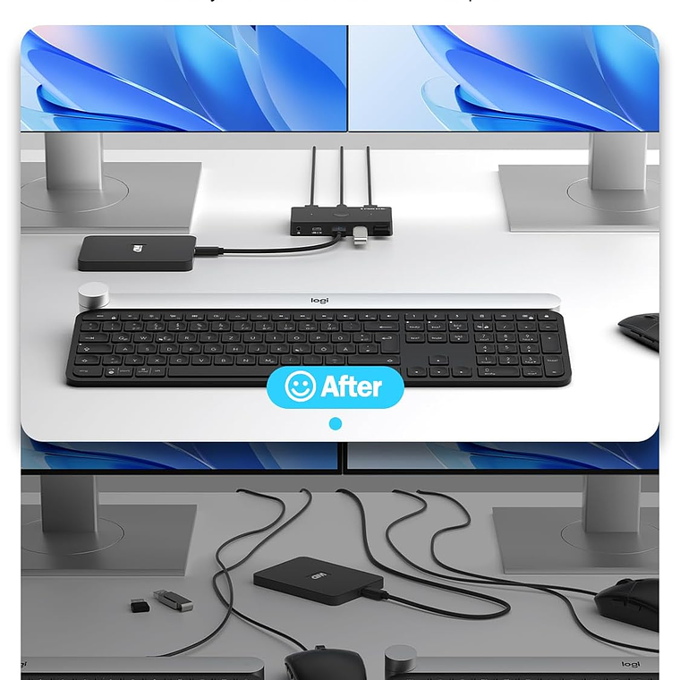 Lemorele H100 Comparte Hasta 5 Periféricos Entre 2 Computadores 4