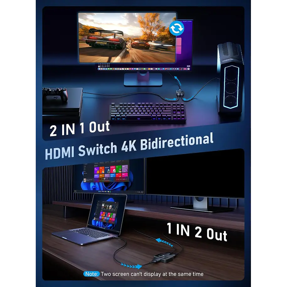 Lemorele HS001 Switch HDMI Bidireccional 4K 60Hz 5