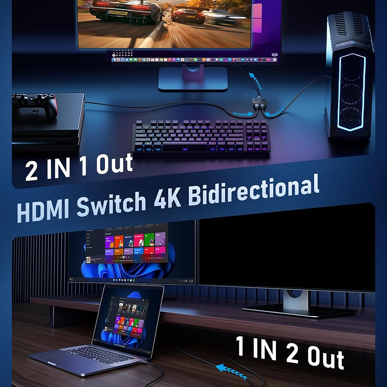 Lemorele HS001 Switch HDMI Bidireccional 4K 60Hz 5