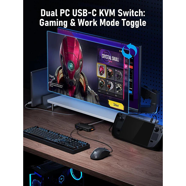 Lemorele H200 Conecta Varios Periféricos en 2 Computadores 6