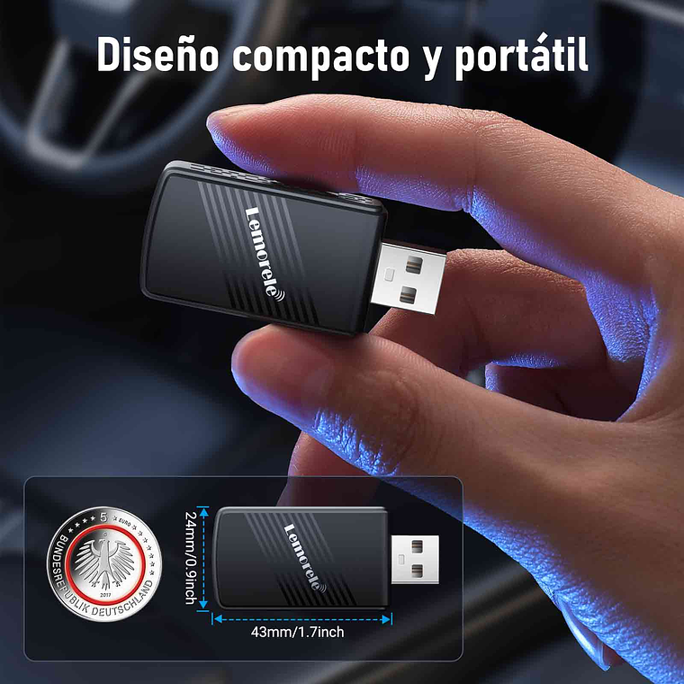 Lemorele Adaptador Inalámbrico Carplay 3