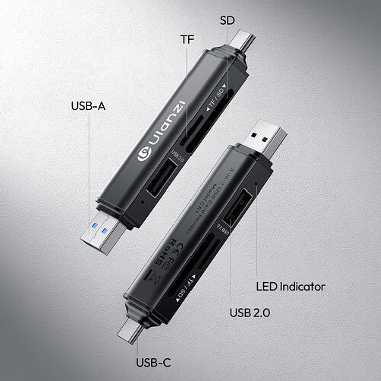 Ulanzi CR1 Lector de Memoria USB y USB-C  - X117 1