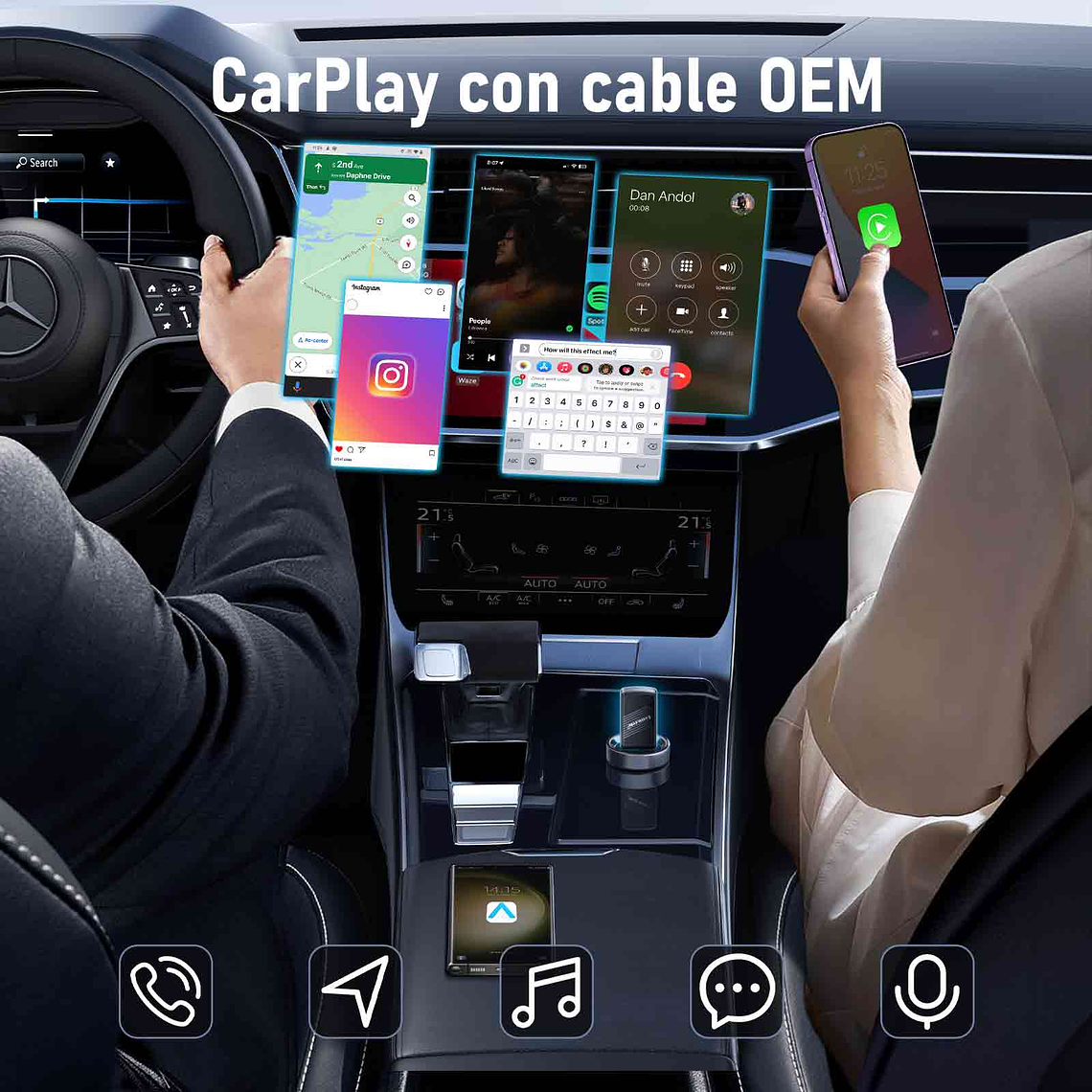 Lemorele Adaptador Inalámbrico Carplay 7