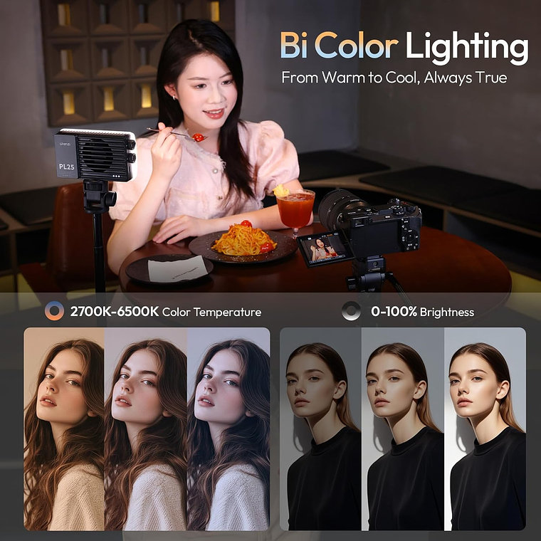 Ulanzi PL25 Luz Led Bicolor Con Controles Simples y Difusor - L156 6