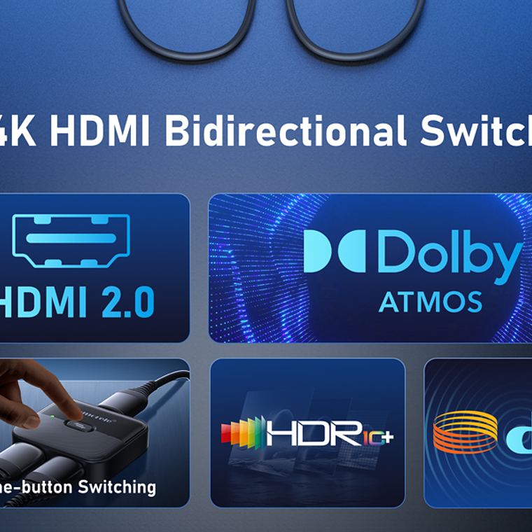 Lemorele HS001 Switch HDMI Bidireccional 4K 60Hz 7