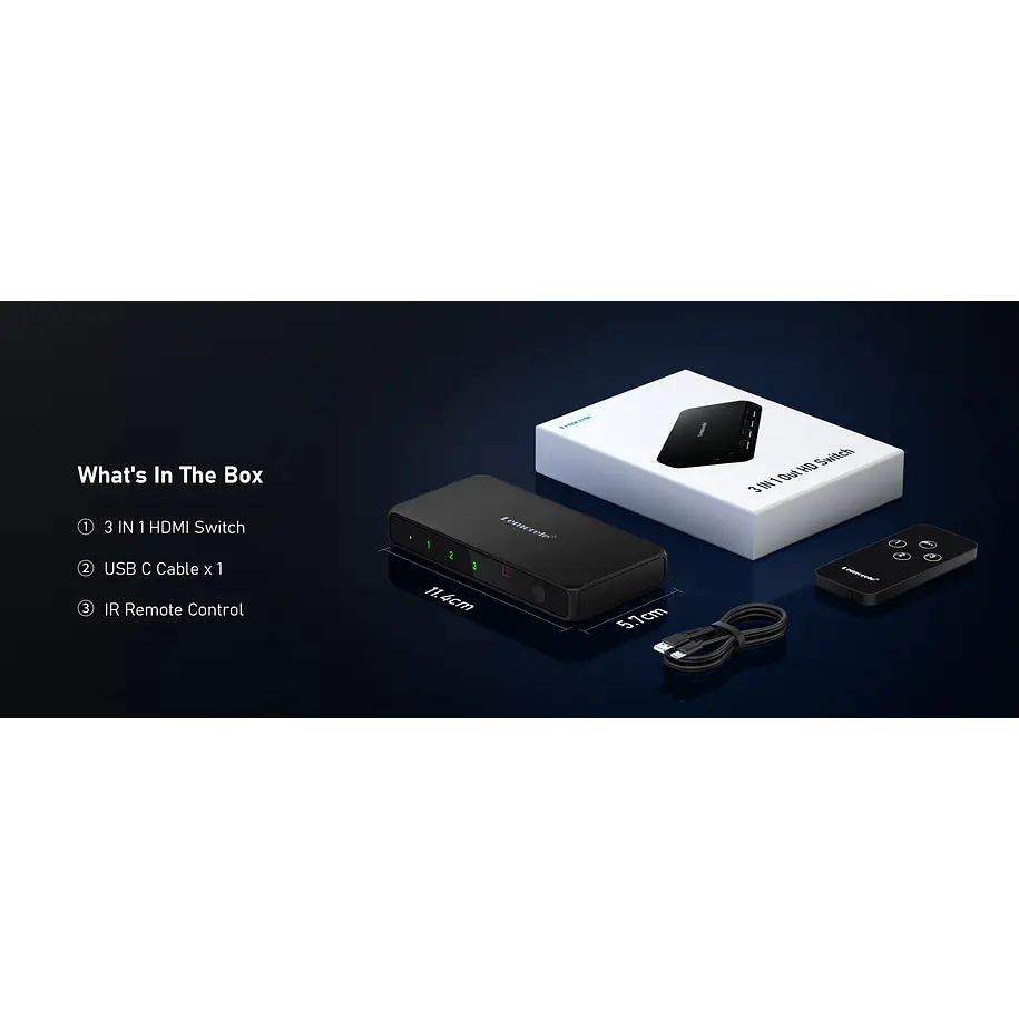 Lemorele G99 Switch HDMI 4K Con Control Remoto 12