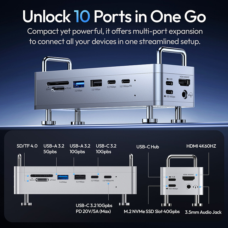 Ulanzi QT03 Docking Station con Enclosure para SSD   - A050 9
