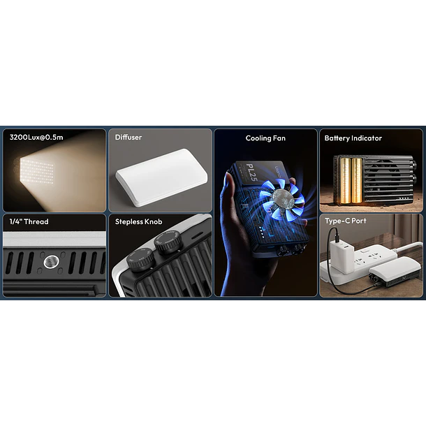 Ulanzi PL25 Luz Led Bicolor Con Controles Simples y Difusor - L156 7