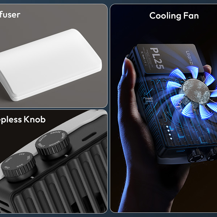 Ulanzi PL25 Luz Led Bicolor Con Controles Simples y Difusor - L156 7