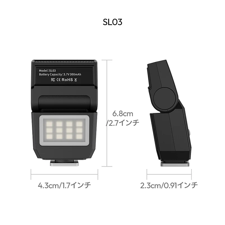 Ulanzi SL03  L200 Flash Compacto Para Cámaras Con Inclinación 90 Grados 14