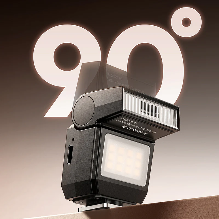 Ulanzi SL03  L200 Flash Compacto Para Cámaras Con Inclinación 90 Grados 6