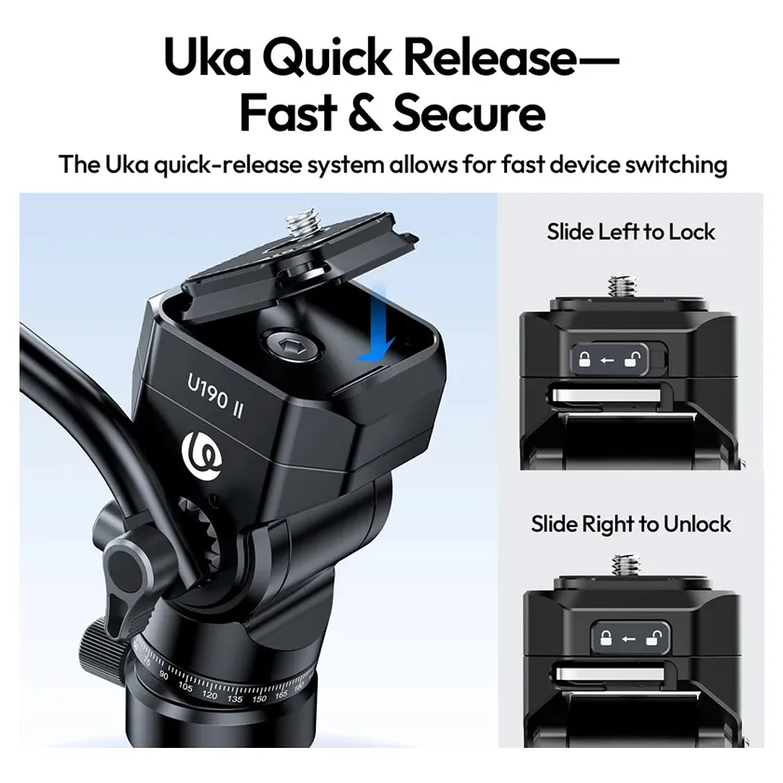 Ulanzi U-190II Cabezal Fluido Para Video Con Equilibrio de Cabezal 4